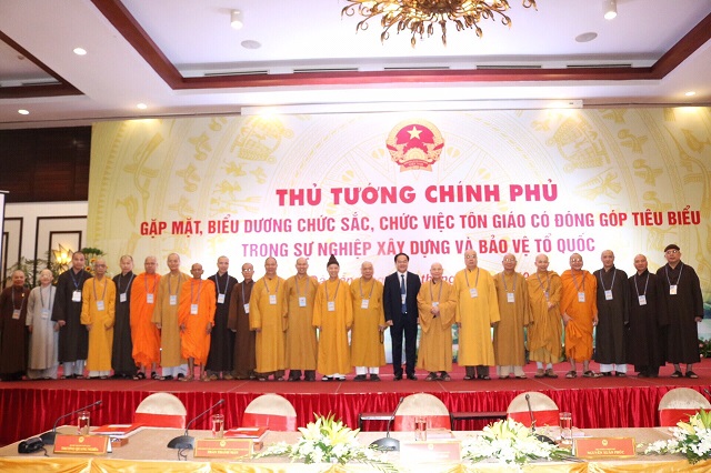 Đại diện Phật giáo Đăk Nông tham gia buổi biểu dương chức sắc, chức việc tôn giáo.